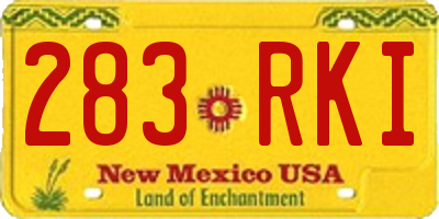 NM license plate 283RKI