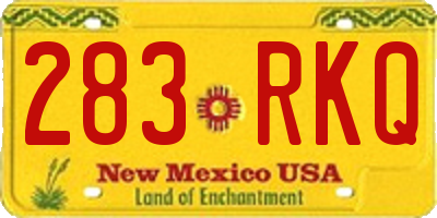 NM license plate 283RKQ