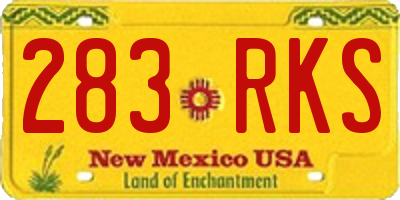 NM license plate 283RKS