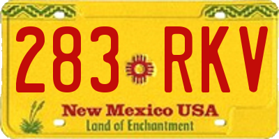 NM license plate 283RKV