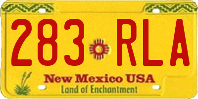 NM license plate 283RLA