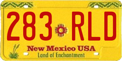 NM license plate 283RLD