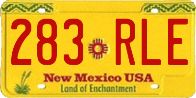 NM license plate 283RLE