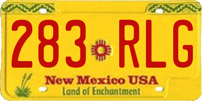 NM license plate 283RLG