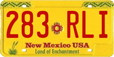 NM license plate 283RLI