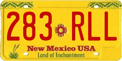 NM license plate 283RLL