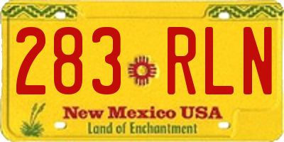 NM license plate 283RLN