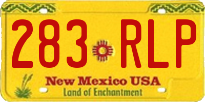 NM license plate 283RLP