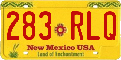 NM license plate 283RLQ