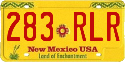 NM license plate 283RLR