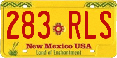 NM license plate 283RLS