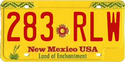 NM license plate 283RLW