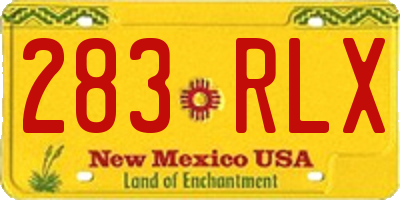 NM license plate 283RLX