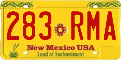 NM license plate 283RMA