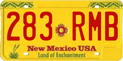 NM license plate 283RMB