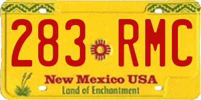 NM license plate 283RMC