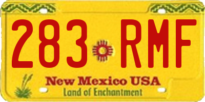 NM license plate 283RMF