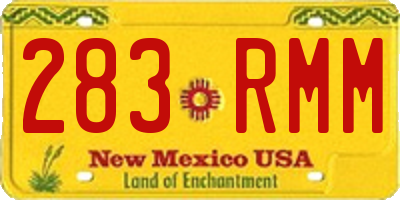 NM license plate 283RMM