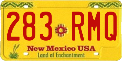 NM license plate 283RMQ