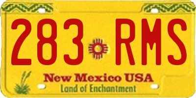 NM license plate 283RMS