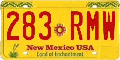 NM license plate 283RMW