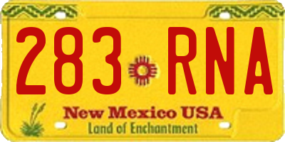 NM license plate 283RNA