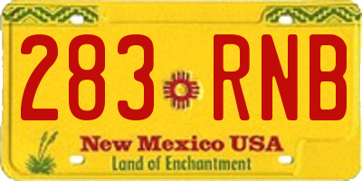 NM license plate 283RNB