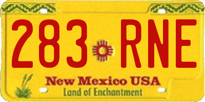 NM license plate 283RNE
