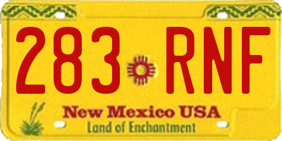 NM license plate 283RNF