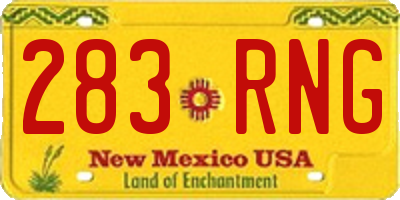 NM license plate 283RNG