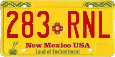 NM license plate 283RNL