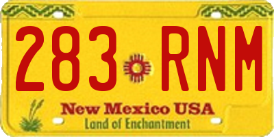 NM license plate 283RNM