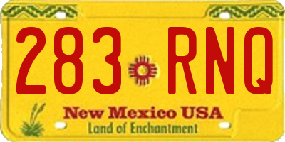 NM license plate 283RNQ