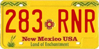 NM license plate 283RNR