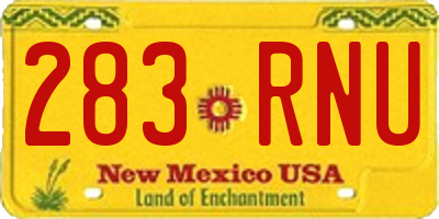 NM license plate 283RNU