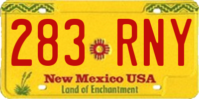 NM license plate 283RNY