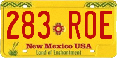 NM license plate 283ROE