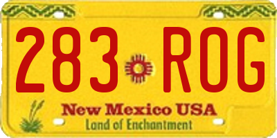 NM license plate 283ROG