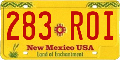 NM license plate 283ROI