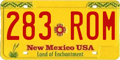 NM license plate 283ROM