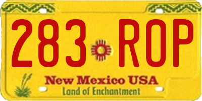 NM license plate 283ROP