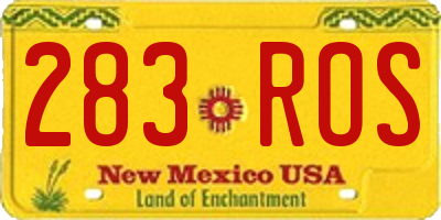 NM license plate 283ROS