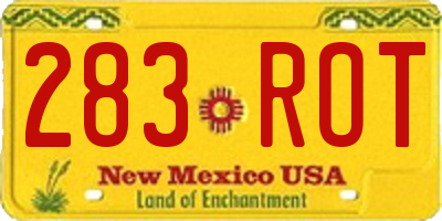 NM license plate 283ROT