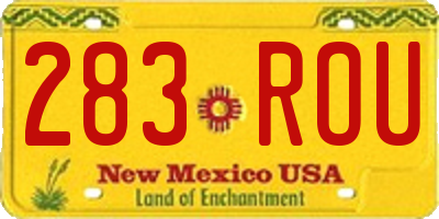 NM license plate 283ROU