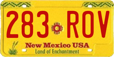 NM license plate 283ROV