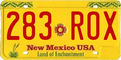 NM license plate 283ROX