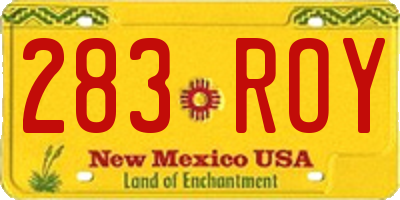 NM license plate 283ROY