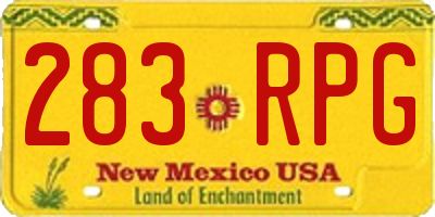 NM license plate 283RPG