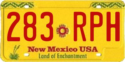 NM license plate 283RPH