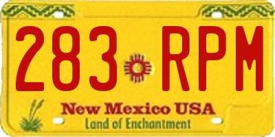 NM license plate 283RPM